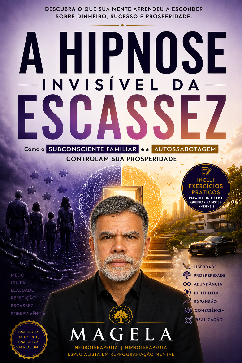 Capa do ebook A Hipnose Invisível da Escassez — Prof. Magela